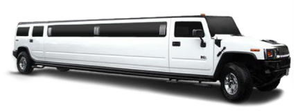 White Hummer Super Stretch limousine on display